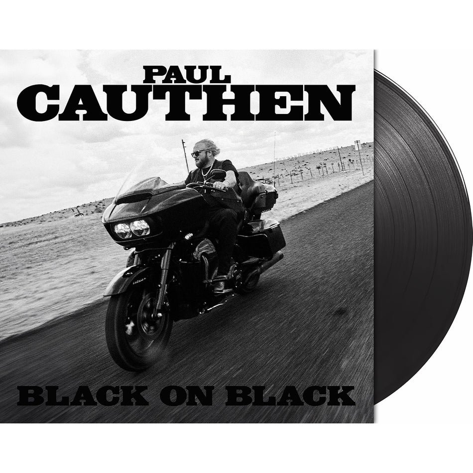 Paul Cauthen Black On Black,pressed on  black ice colored vinyl LP, packshot image. This album is Country Rock, Americana & Outlaw Country.