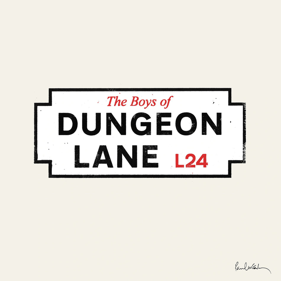 Paul McCartney The Boys Of Dungeon Lane album cover art for the limited pink vinyl LP with lyric booklet at ToucanRecords.com