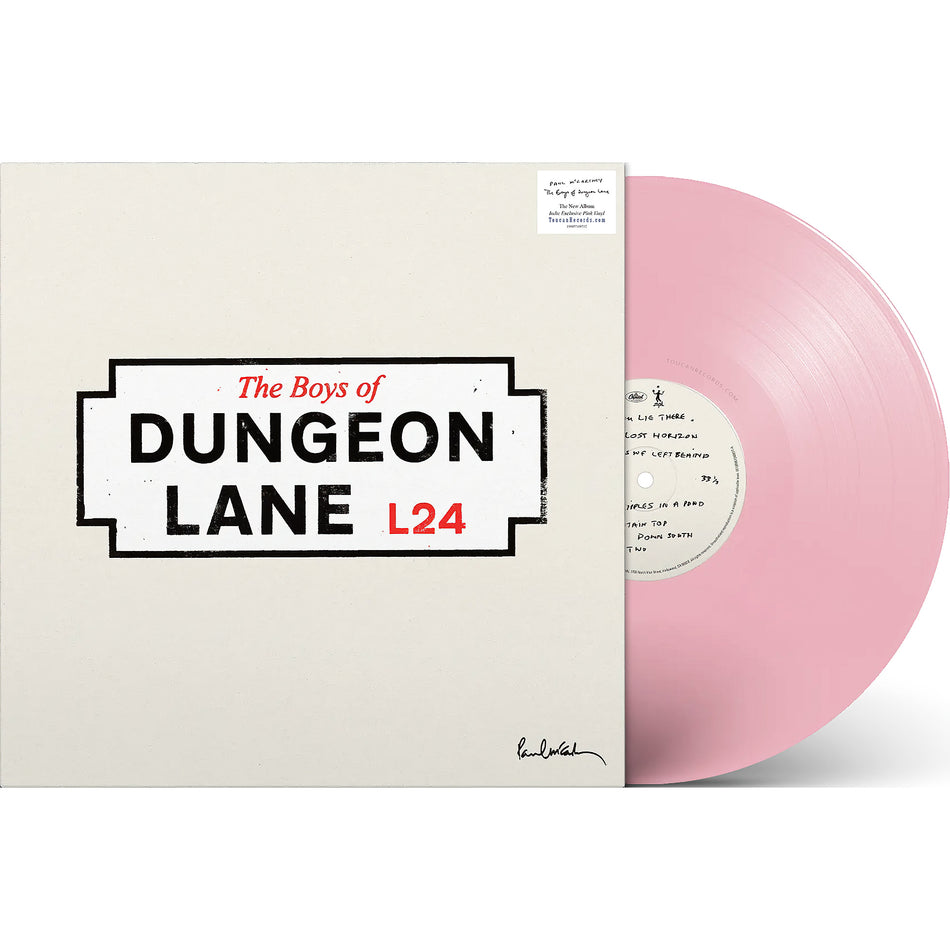 Paul McCartney The Boys Of Dungeon Lane packshot of the Indie Exclusive limited edition pink vinyl LP release