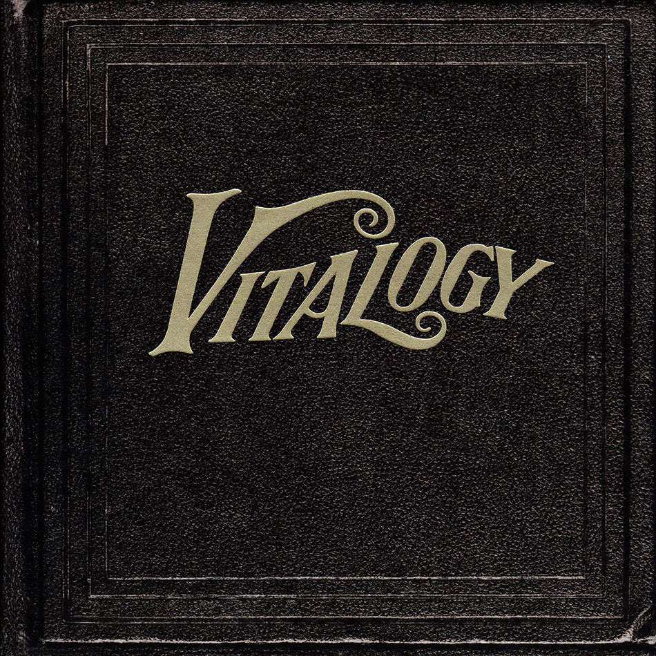 Pearl Jam - Vitalogy album cover, 180g black vinyl 2LP, embossed gatefold with leather-effect finish and gold-foil lettering