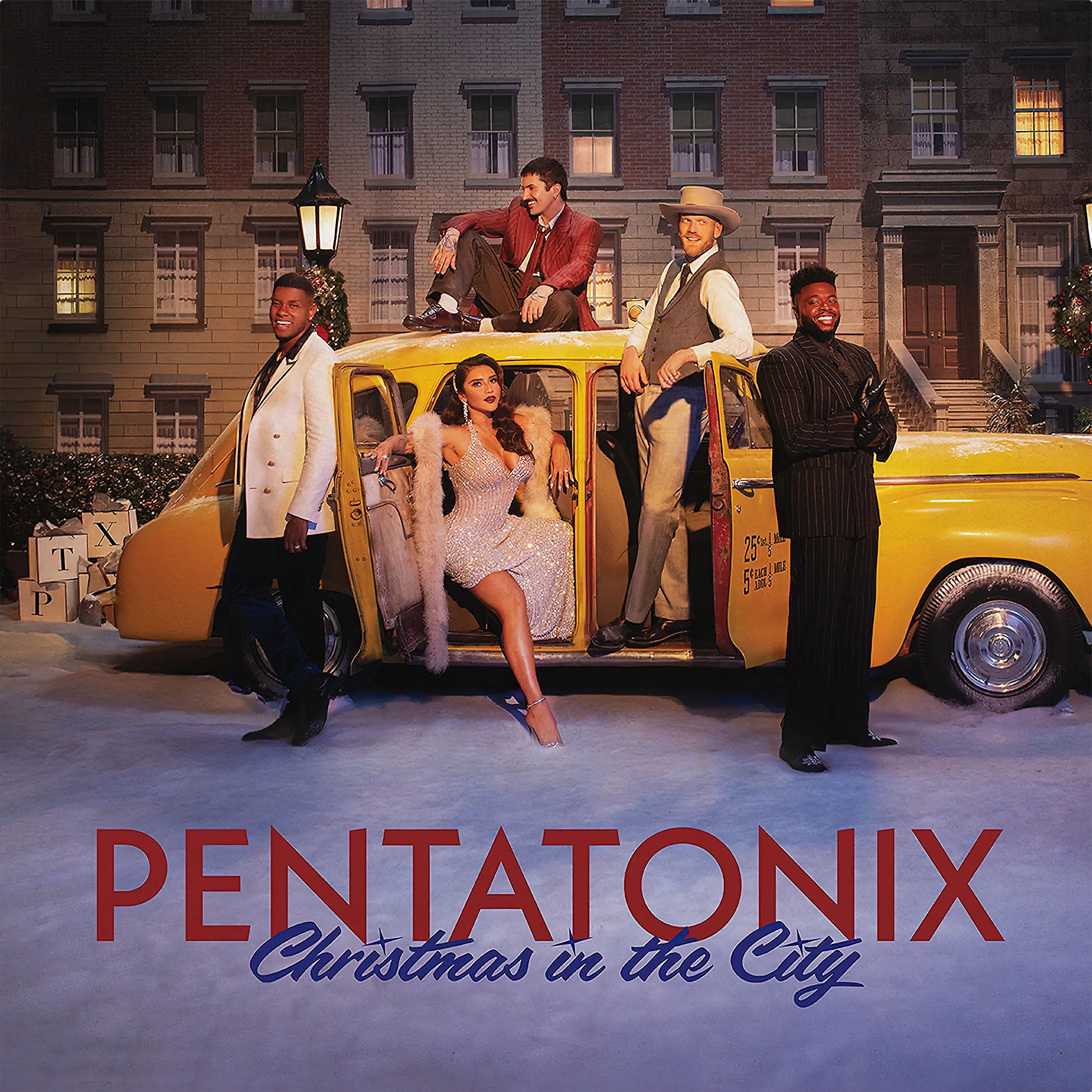 Christmas In The City Pentatonix album cover red brick vinyl LP