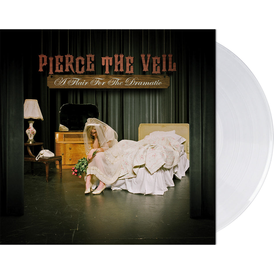 A Flair for the Dramatic white vinyl packshot, Pierce the Veil debut LP, 2007 post-hardcore album