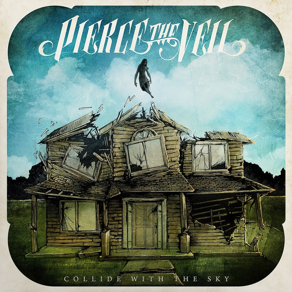 pierce the veil, collide with the sky, album cover, vinyl, album art, cover, album art, black vinyl,