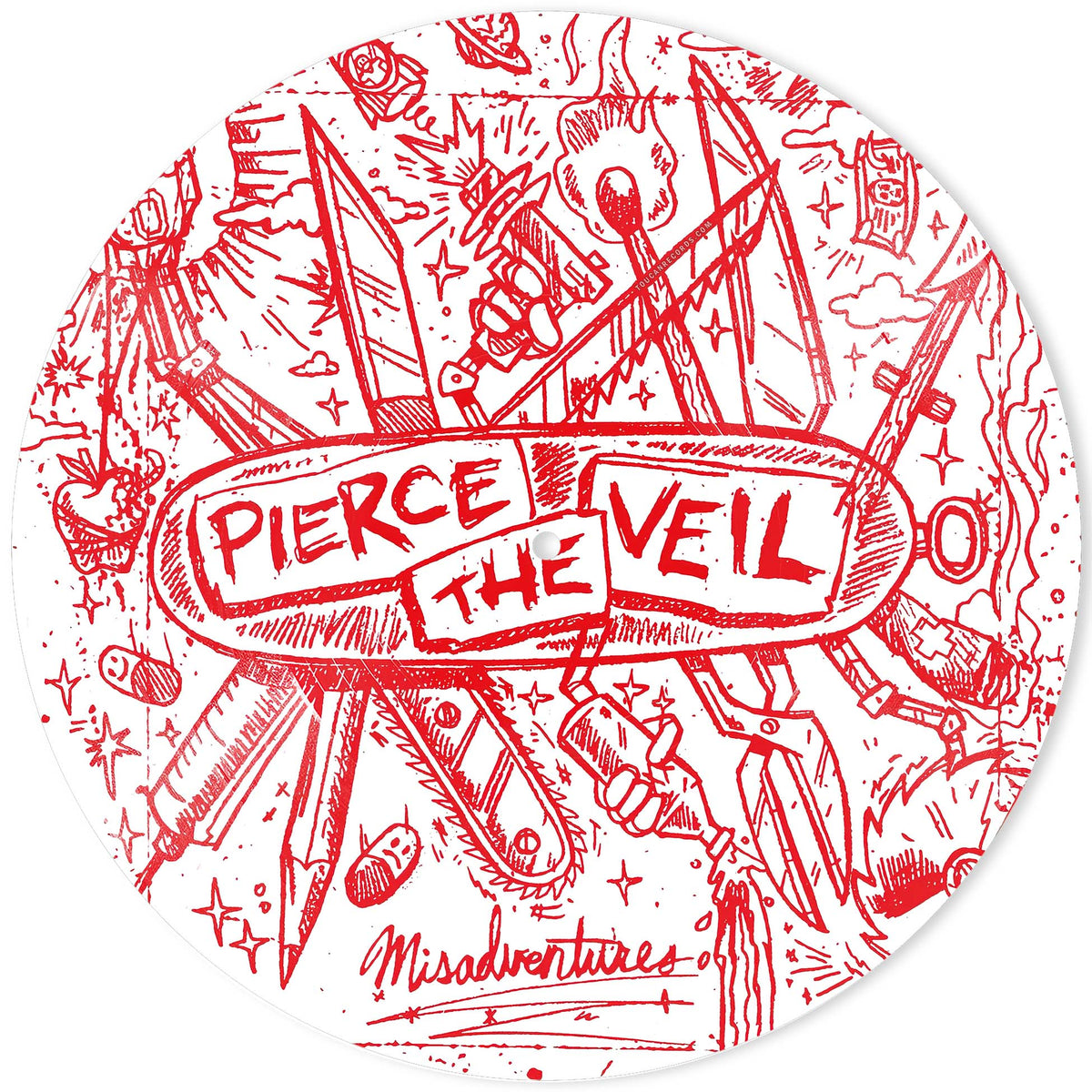 Pierce The Veil Misadventures limited edition picture disc vinyl LP album cover, 10th anniversary pressing at ToucanRecords.com