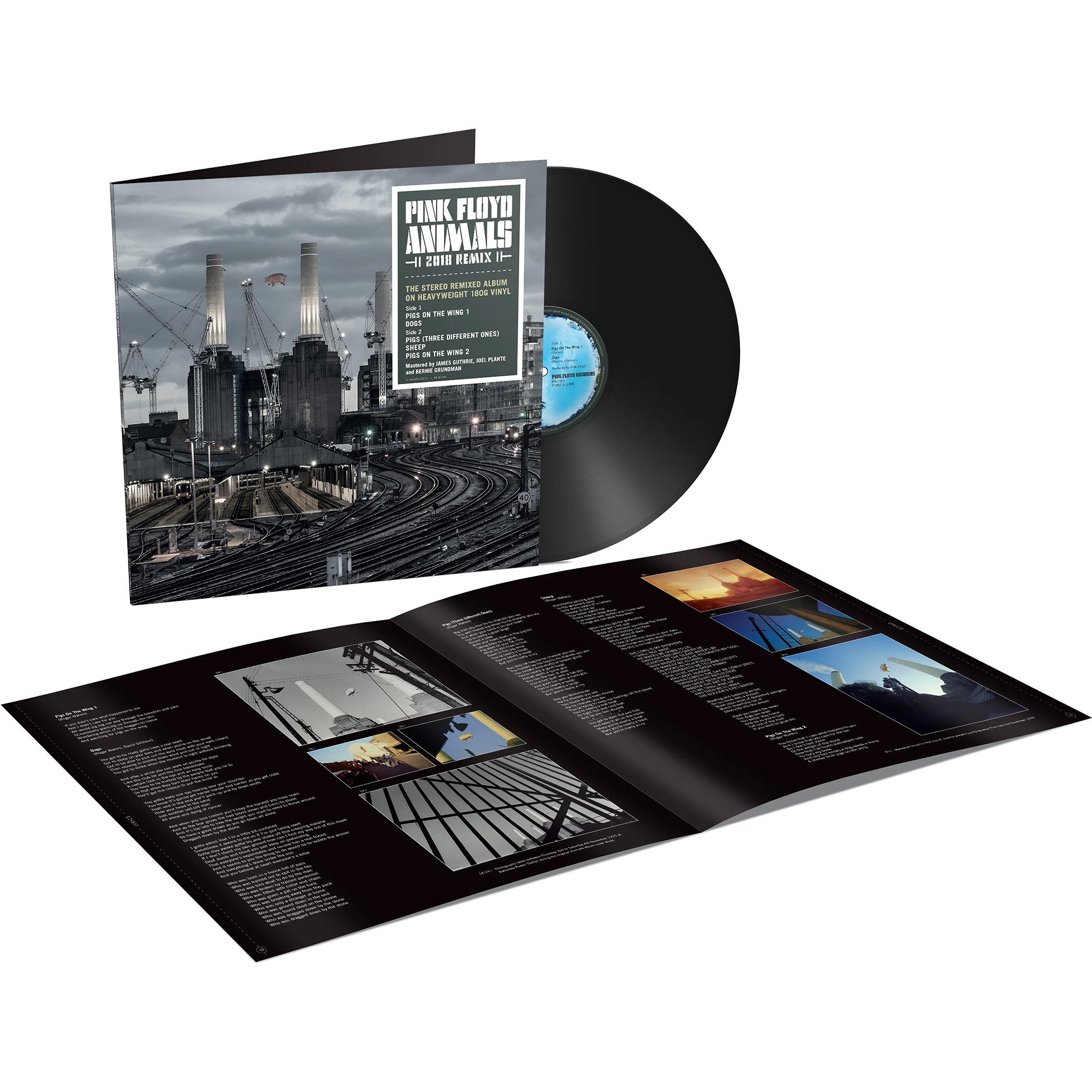 Pink Floyd Animals 2018 Remix packshot, 180-gram vinyl with alternate cover and booklet, James Guthrie remix of 1977 quadruple Platinum album
