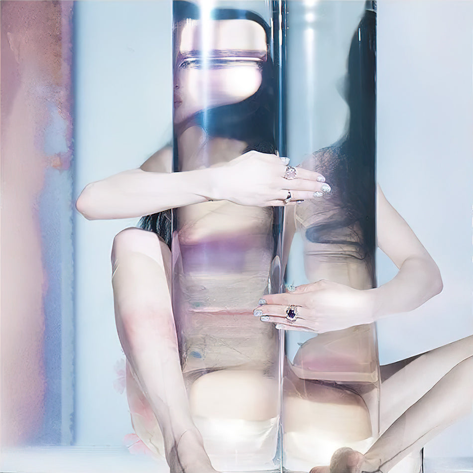 Poppy - Empty Hands album cover, pink in ice blue vinyl with splatter, indie exclusive gatefold edition