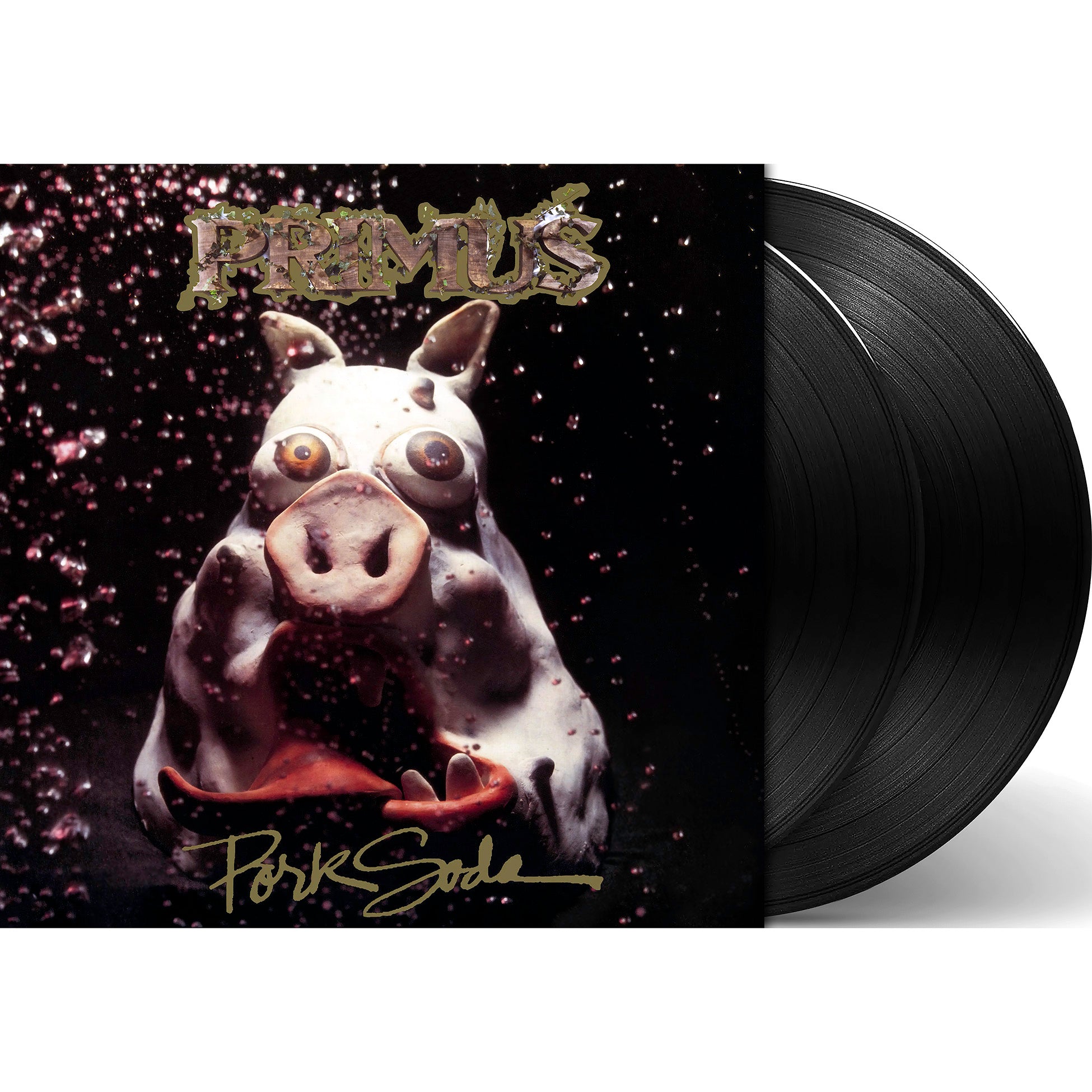 Primus - Pork Soda vinyl packshot, platinum-selling gatefold double LP pressing; alternative, progressive, experimental rock