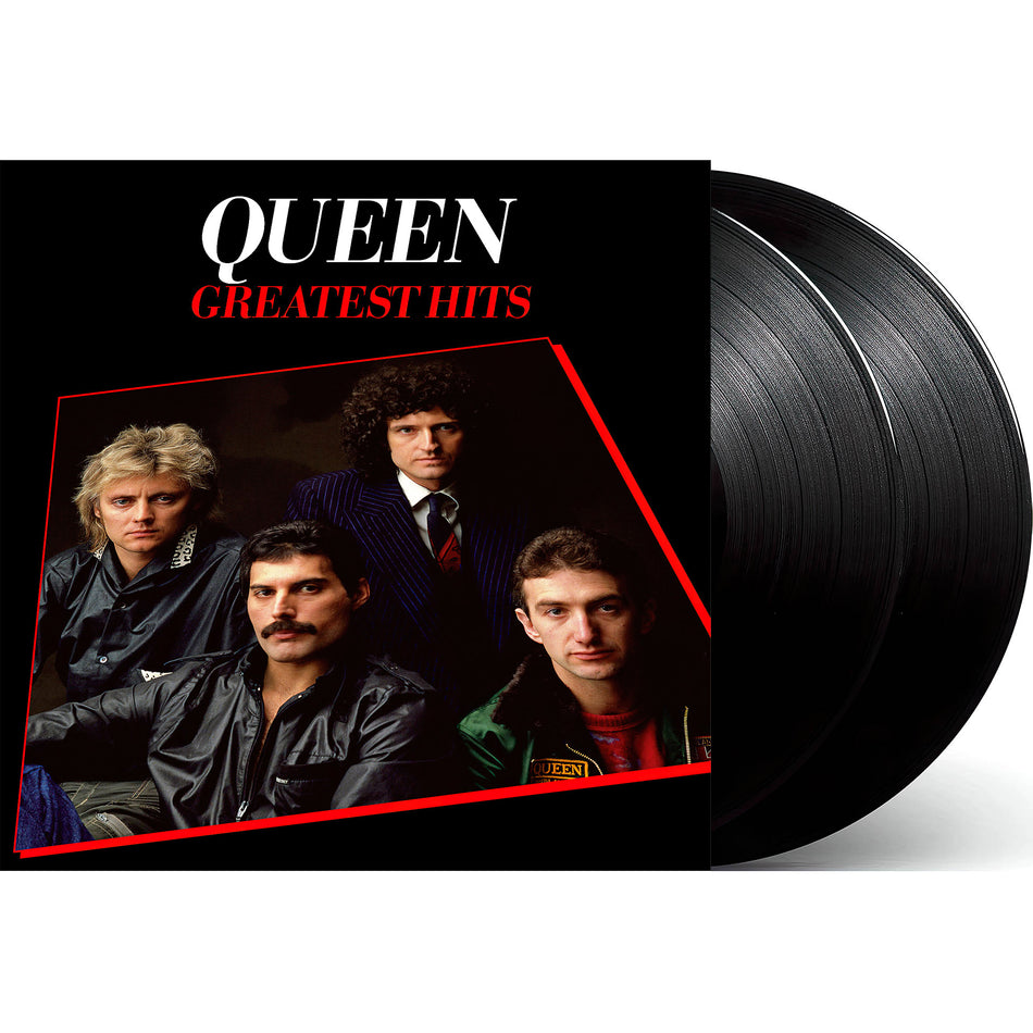 Queen, Greatest Hits, 2 LP, 17 Song UK Edition, uk, cover, album, album art, vinyl, another one bites the dust, packshot
