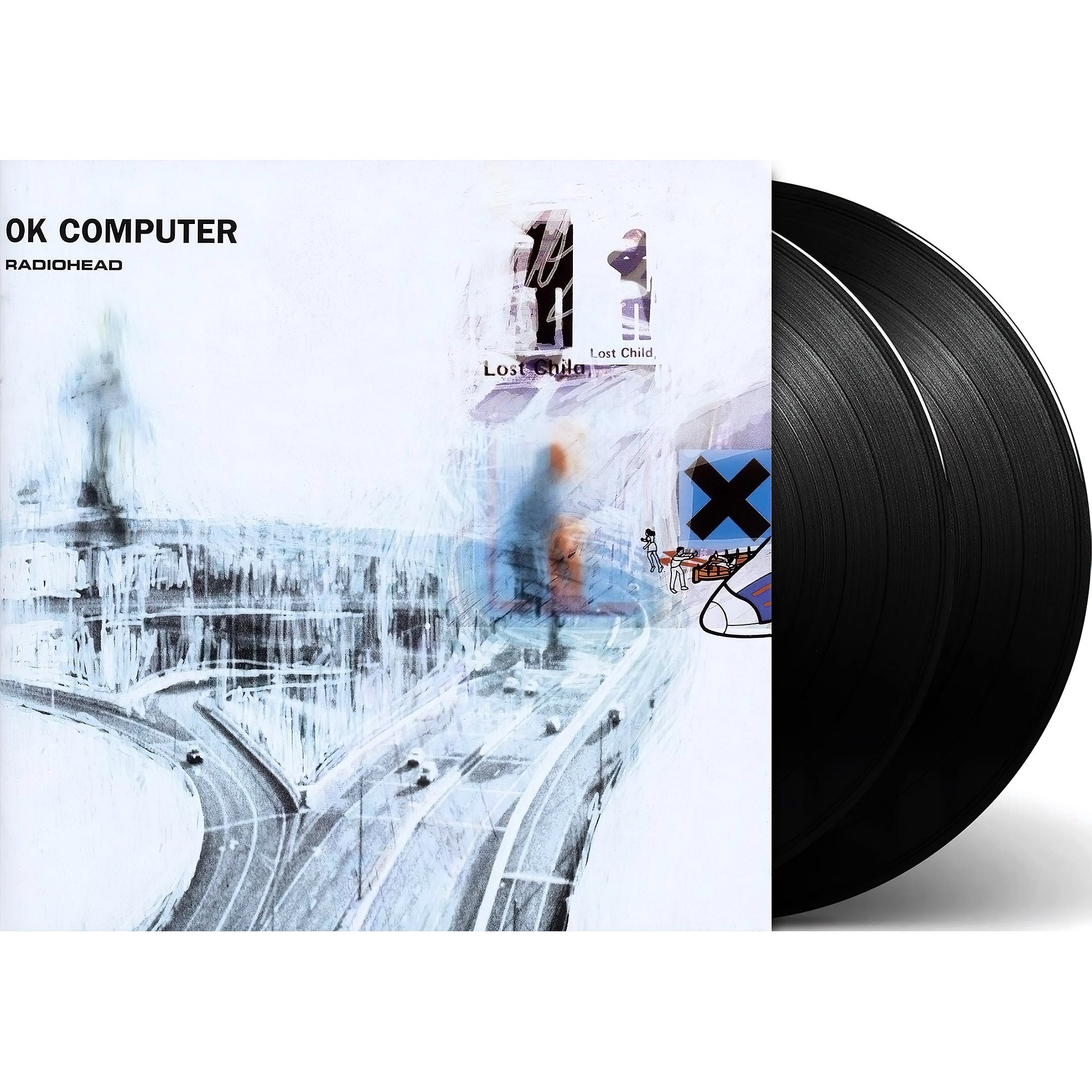 Radiohead - OK Computer vinyl packshot, 180g black 2LP gatefold, XL Recordings reissue, printed inner sleeves with artwork -- ToucanRecords.com