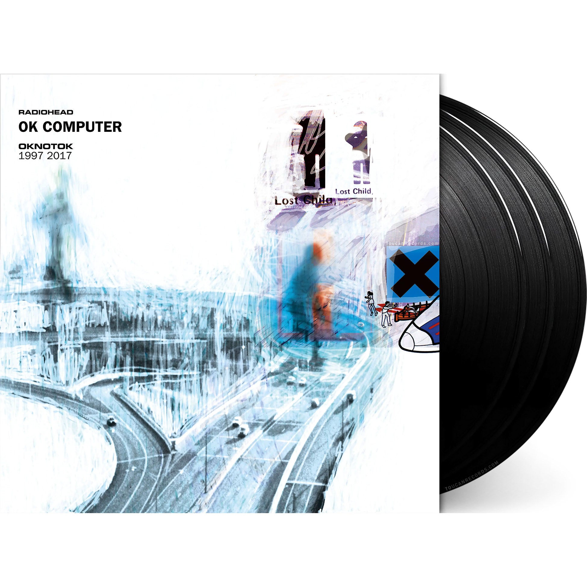 Radiohead - OK Computer OKNOTOK packshot, 3LP black vinyl pressing with booklet - ToucanRecords.com