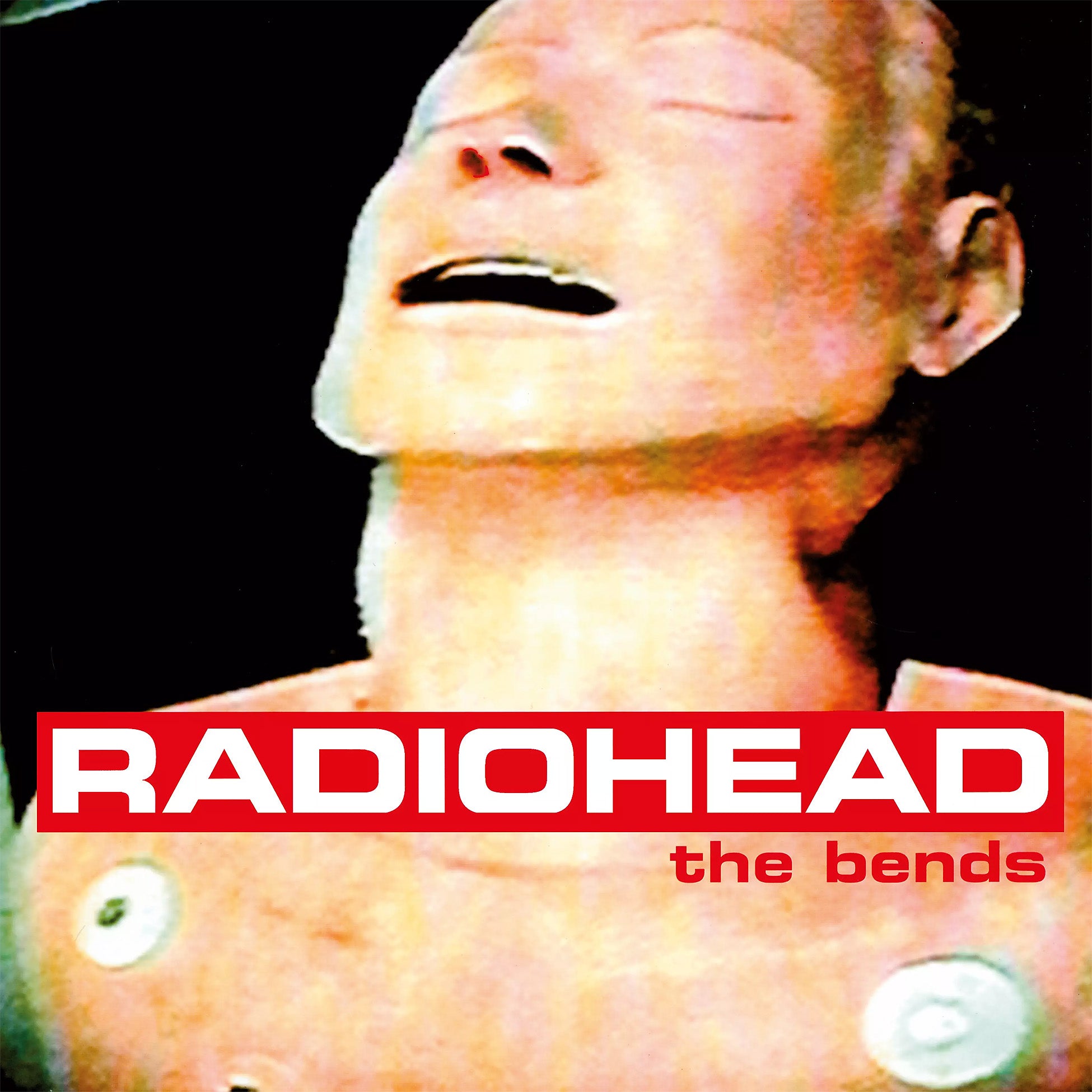 Radiohead - The Bends album cover, black vinyl pressing, 1995 alternative rock classic