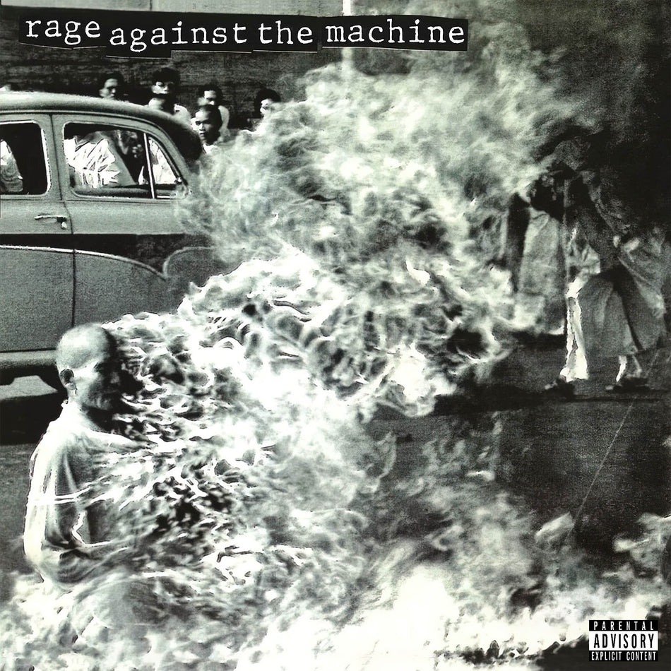 rage against the machine, self titled, debut, man on fire, cover, vinyl, album cover album art, cover art,