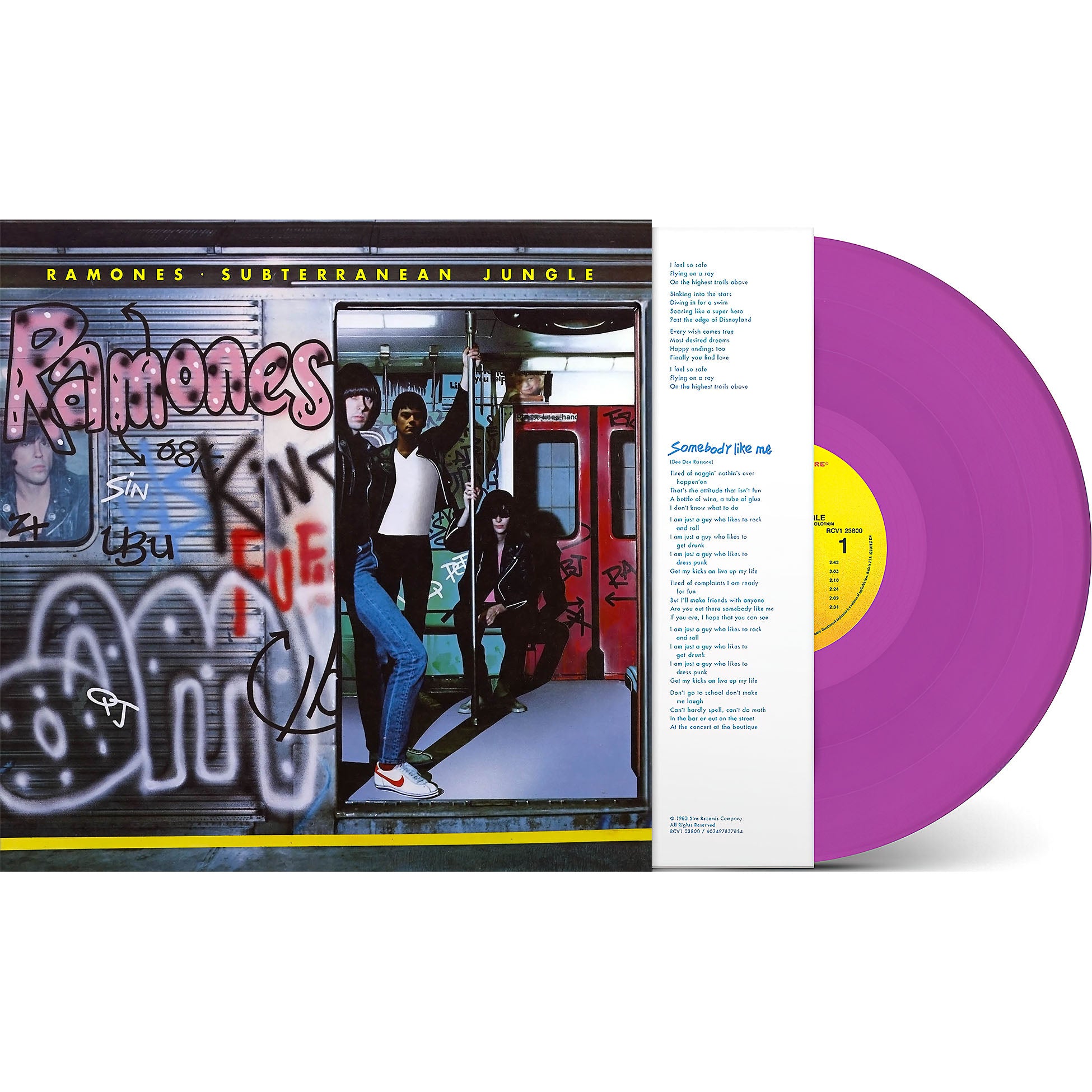 Ramones Subterranean Jungle packshot violet purple vinyl LP with single-pocket jacket and printed inner sleeve