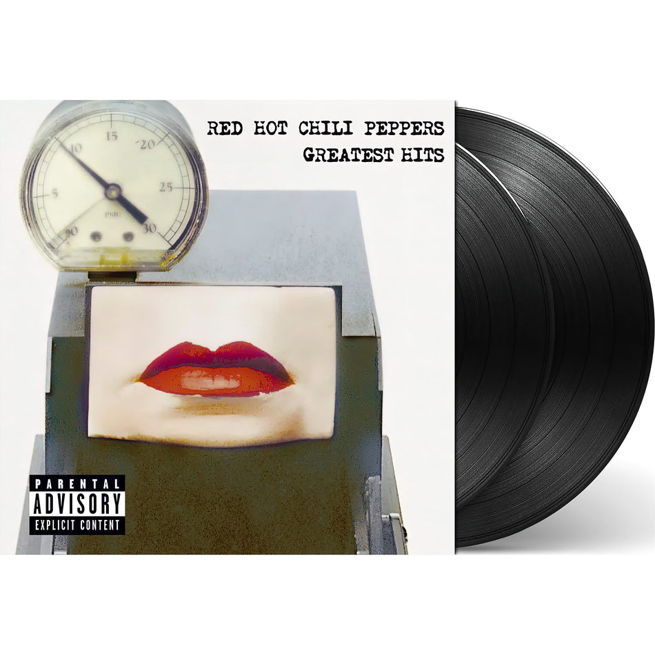 Red Hot Chili Peppers - Greatest Hits packshot, black vinyl 2LP with gatefold jacket, essential rock anthology