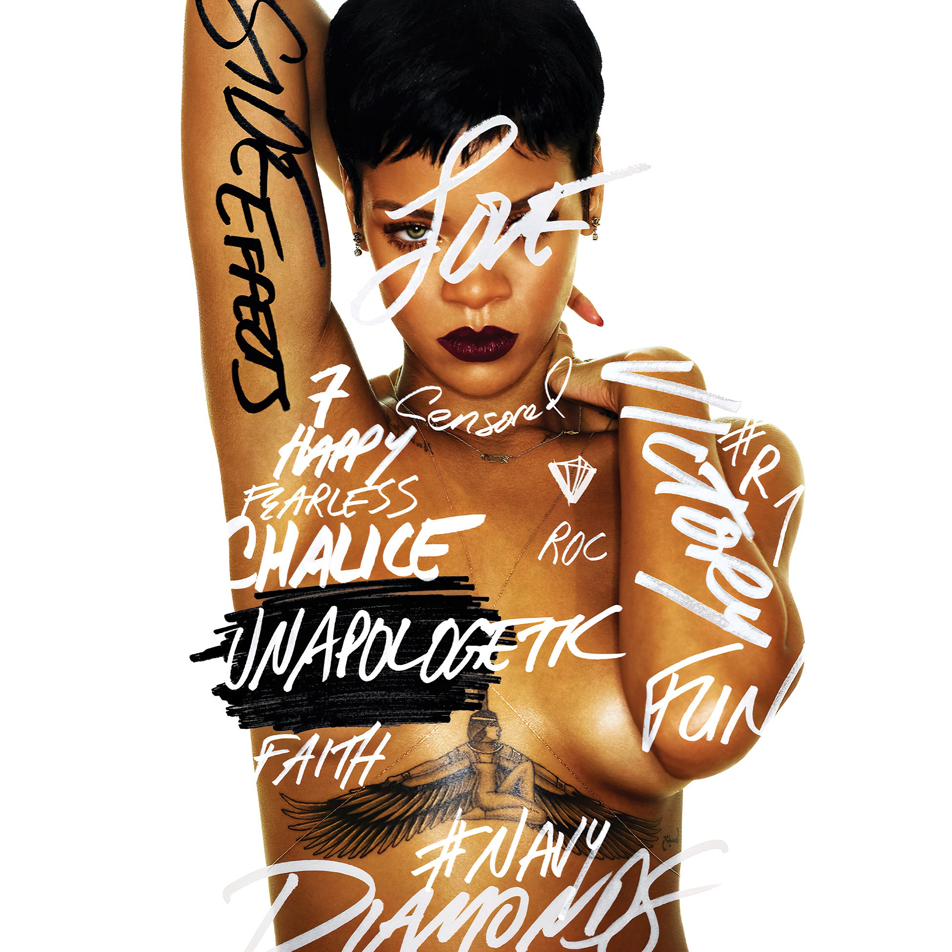 Unapologetic vinyl album cover art, Rihanna seventh studio album, Grammy-winning EDM R&B double LP