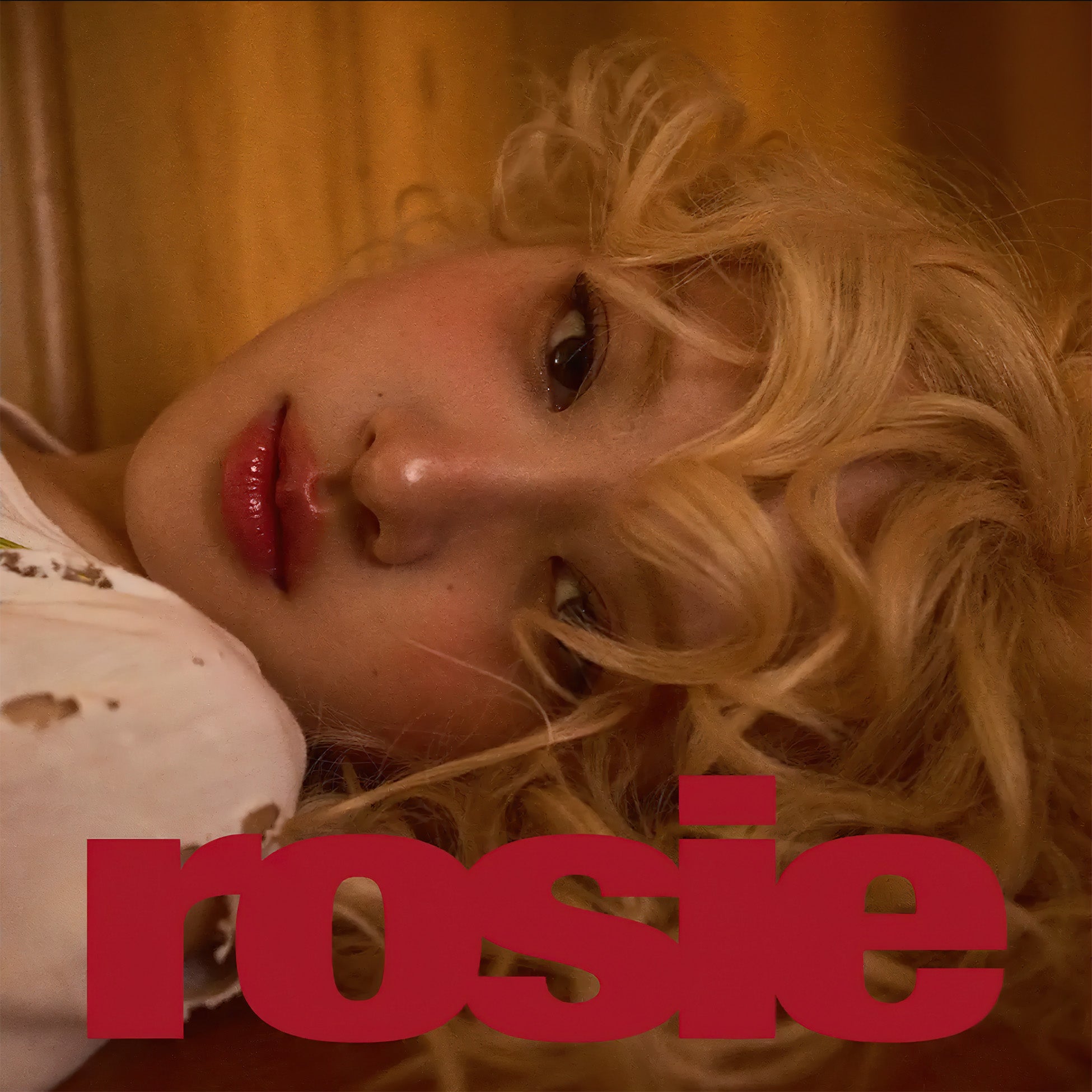 ROSÉ - rosie album cover, red vinyl pressing featuring Bruno Mars collaboration on the song APT