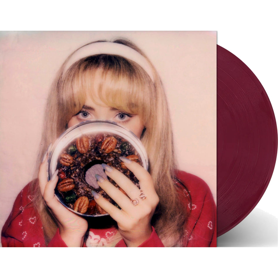 Sabrina Carpenter - Fruitcake packshot, translucent red Fruit Punch vinyl LP - ToucanRecords.com