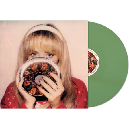 Sabrina Carpenter - Fruitcake EP packshot, indie exclusive olive green vinyl, limited indie exclusive holiday Christmas pressing