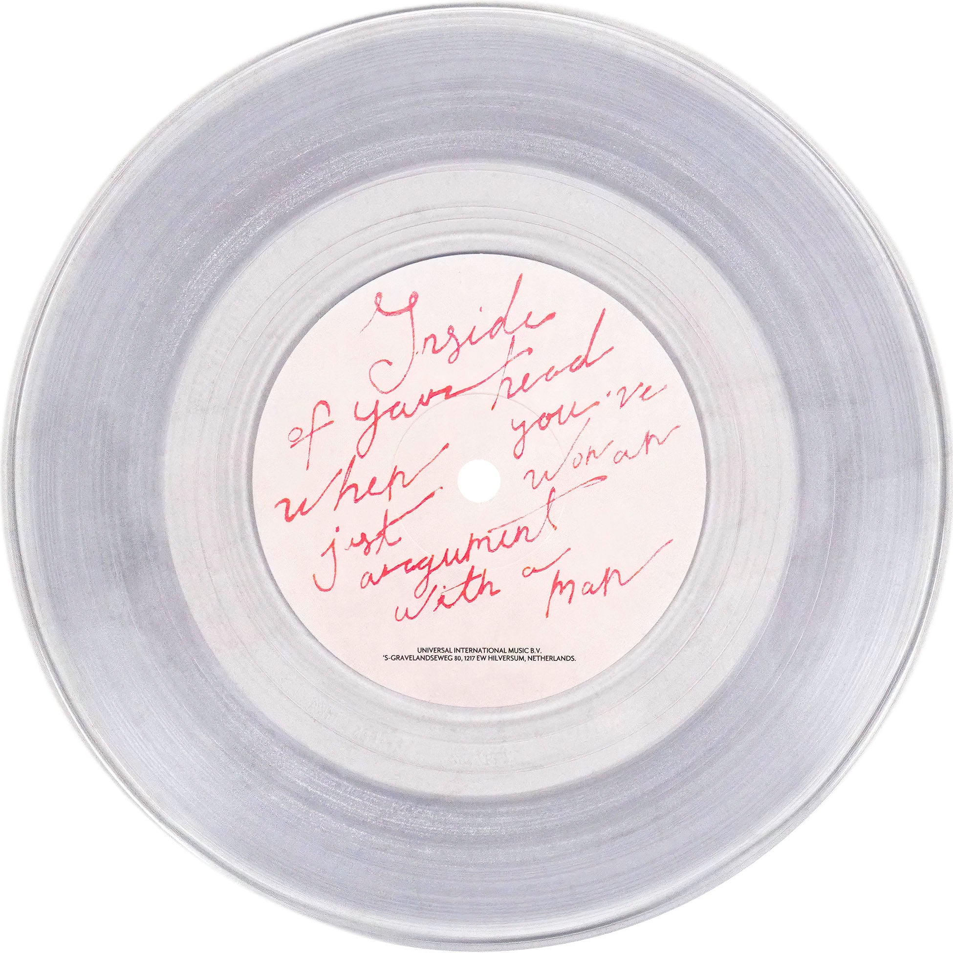 Sabrina Carpenter Manchild 7 inch single, side B, clear vinyl, indie exclusive