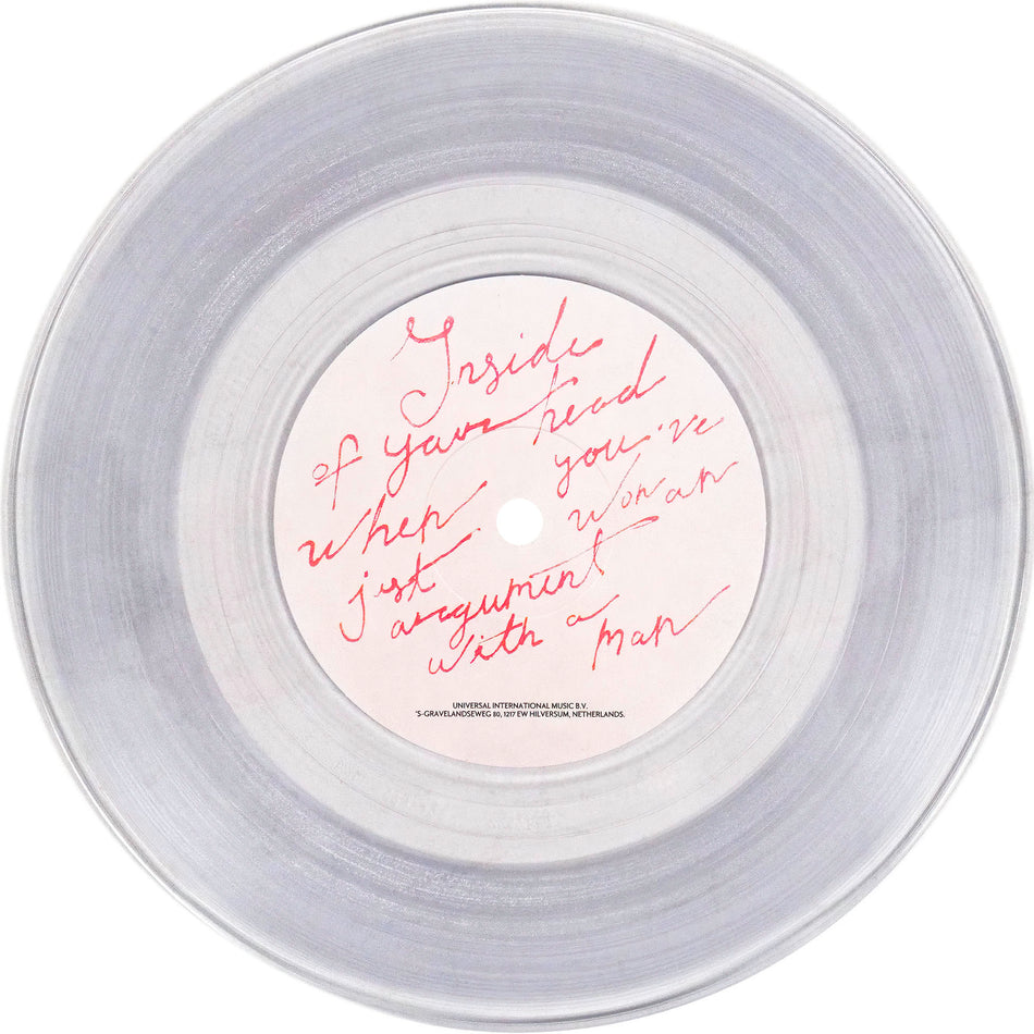 Sabrina Carpenter Manchild 7 inch single, side B, clear vinyl, indie exclusive