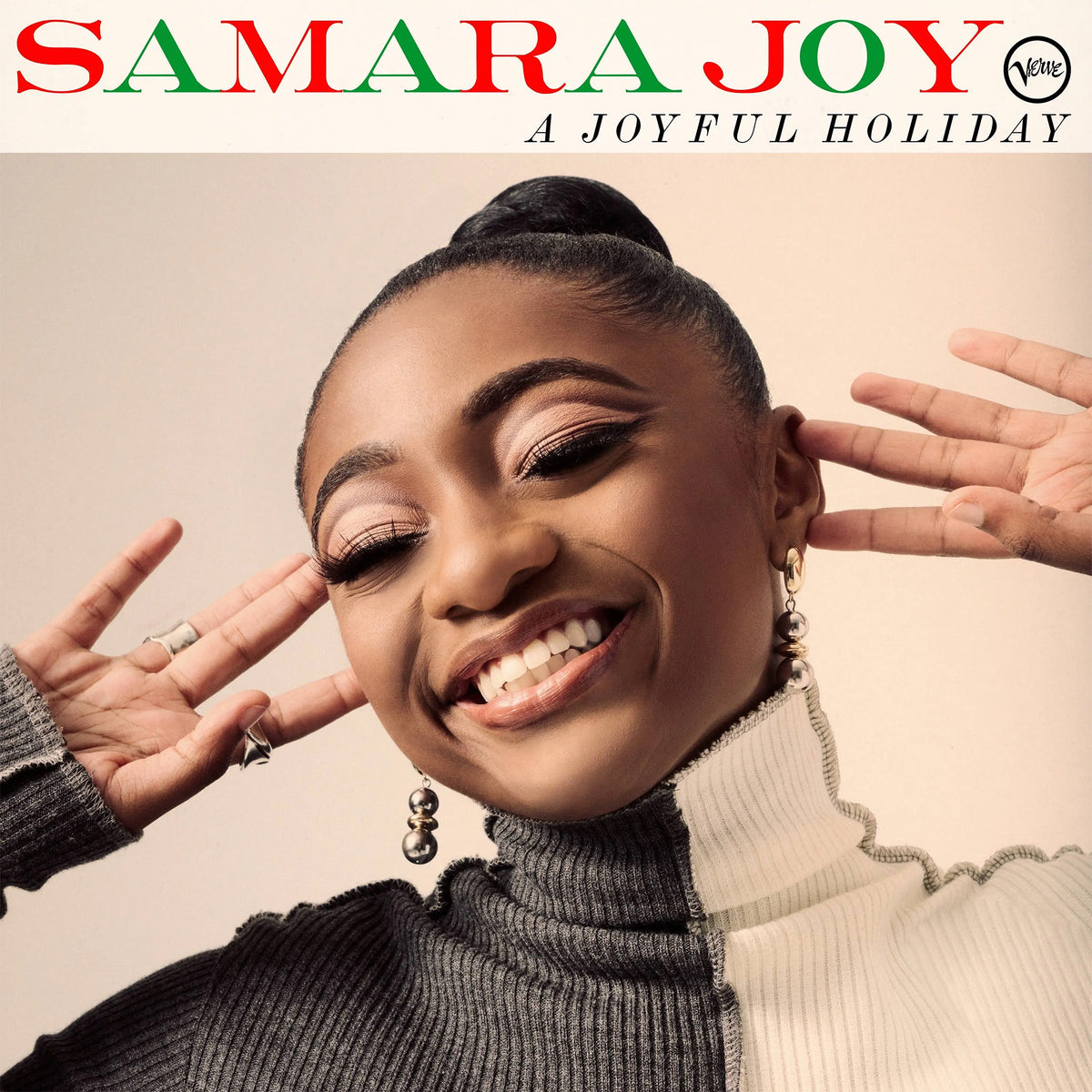 Samara Joy - A Joyful Christmas vinyl album cover, black vinyl EP pressing, contemporary jazz holiday standards