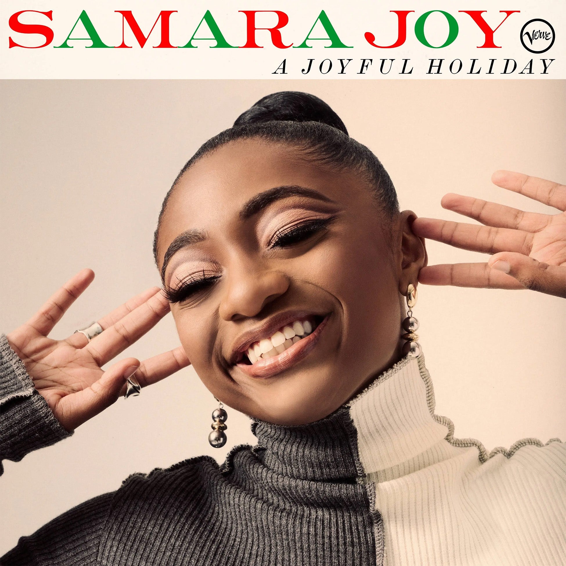 Samara Joy - A Joyful Christmas vinyl album cover, black vinyl EP pressing, contemporary jazz holiday standards