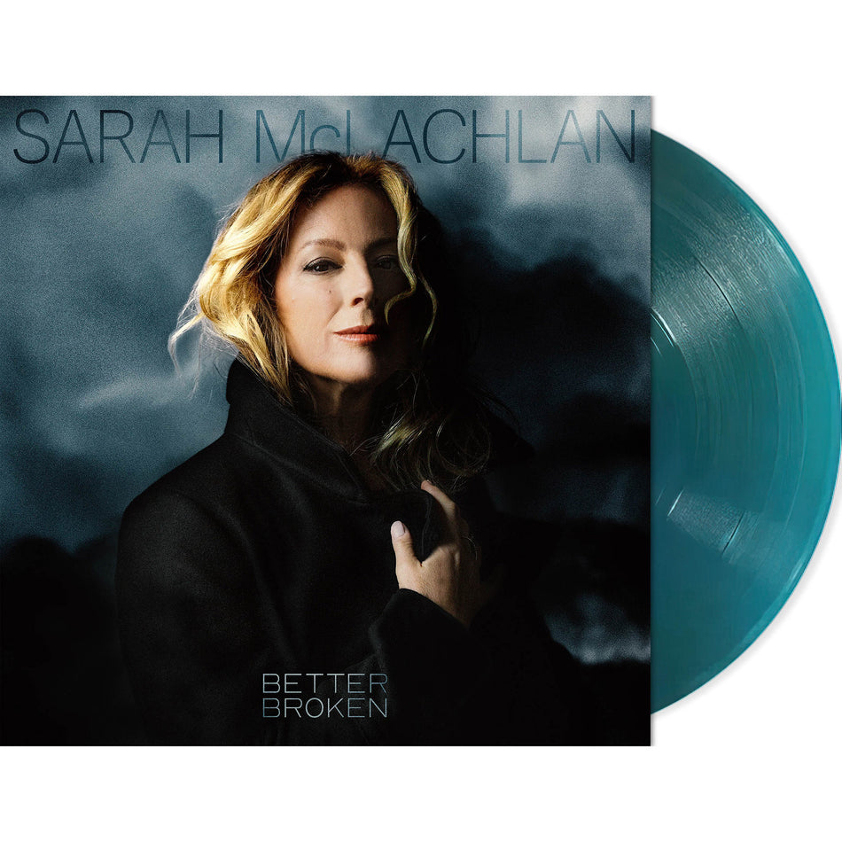 Sarah McLachlan - Better Broken packshot, sea blue vinyl pressing, limited edition indie exclusive