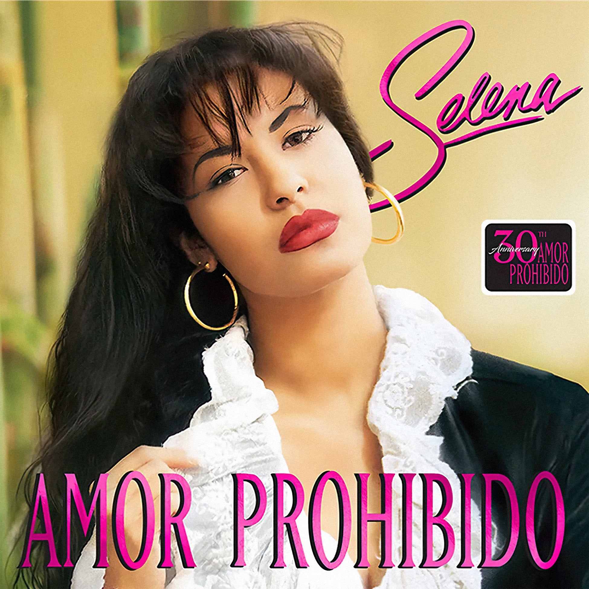 Selena Amor Prohibido cover art, clear 2LP pressing, Latin pop / Cumbia anniversary edition