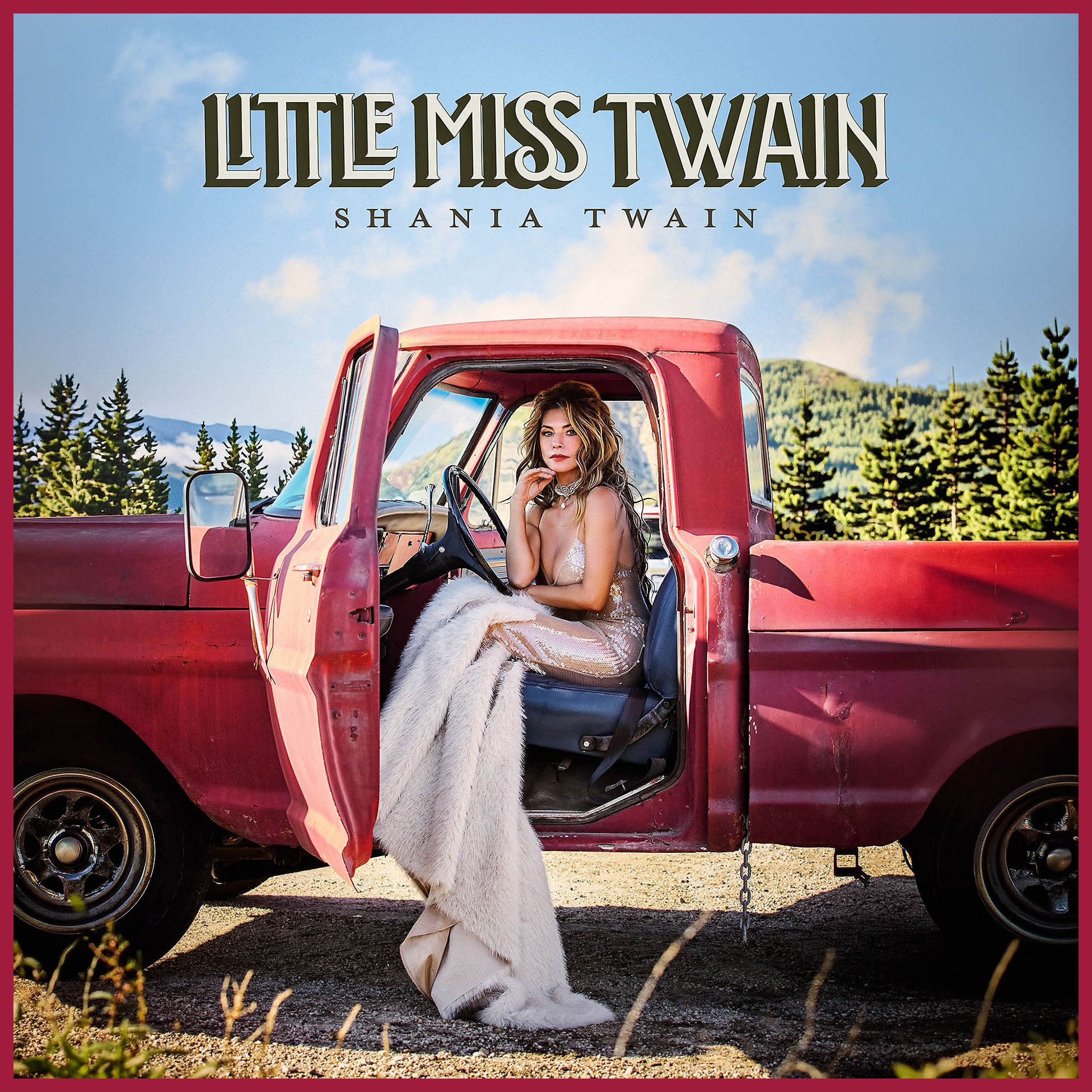 Shania Twain Little Miss Twain album cover for the Rosie Red colored vinyl LP with gatefold packaging at ToucanRecords.com