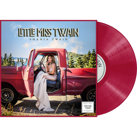 Shania Twain Little Miss Twain packshot with Rosie Red colored vinyl LP and gatefold jacket at ToucanRecords.com