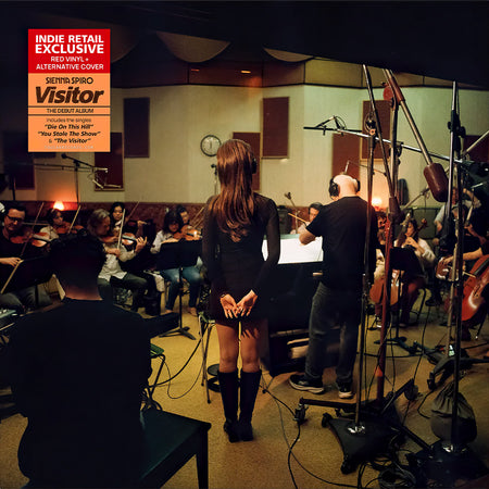 Sienna Spiro Visitor album cover art for the limited edition indie exclusive red vinyl LP with alternate cover artwork