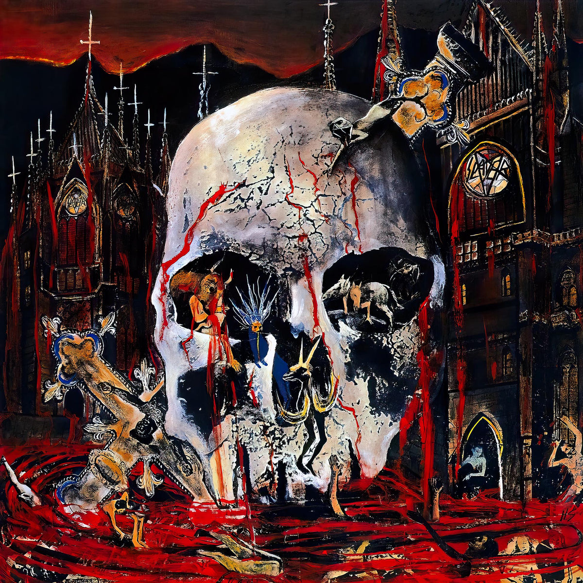 Slayer - South of Heaven album cover, 180g black vinyl LP, 2013 reissue with original printed inner sleeve, thrash metal -- ToucanRecords.com