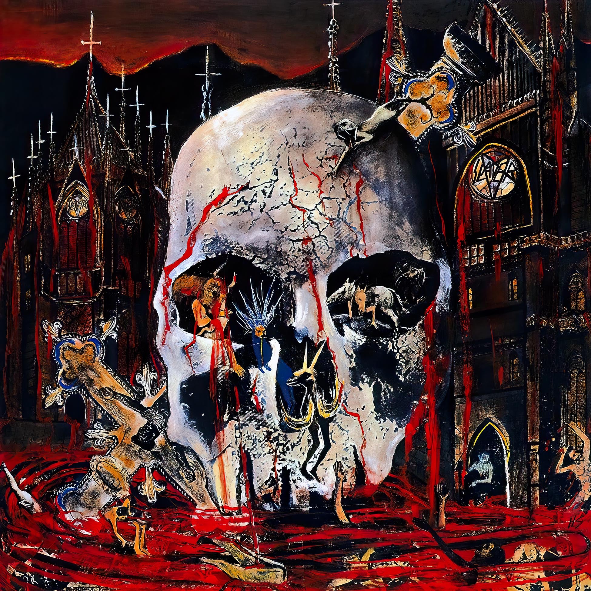 Slayer - South of Heaven album cover, 180g black vinyl LP, 2013 reissue with original printed inner sleeve, thrash metal -- ToucanRecords.com