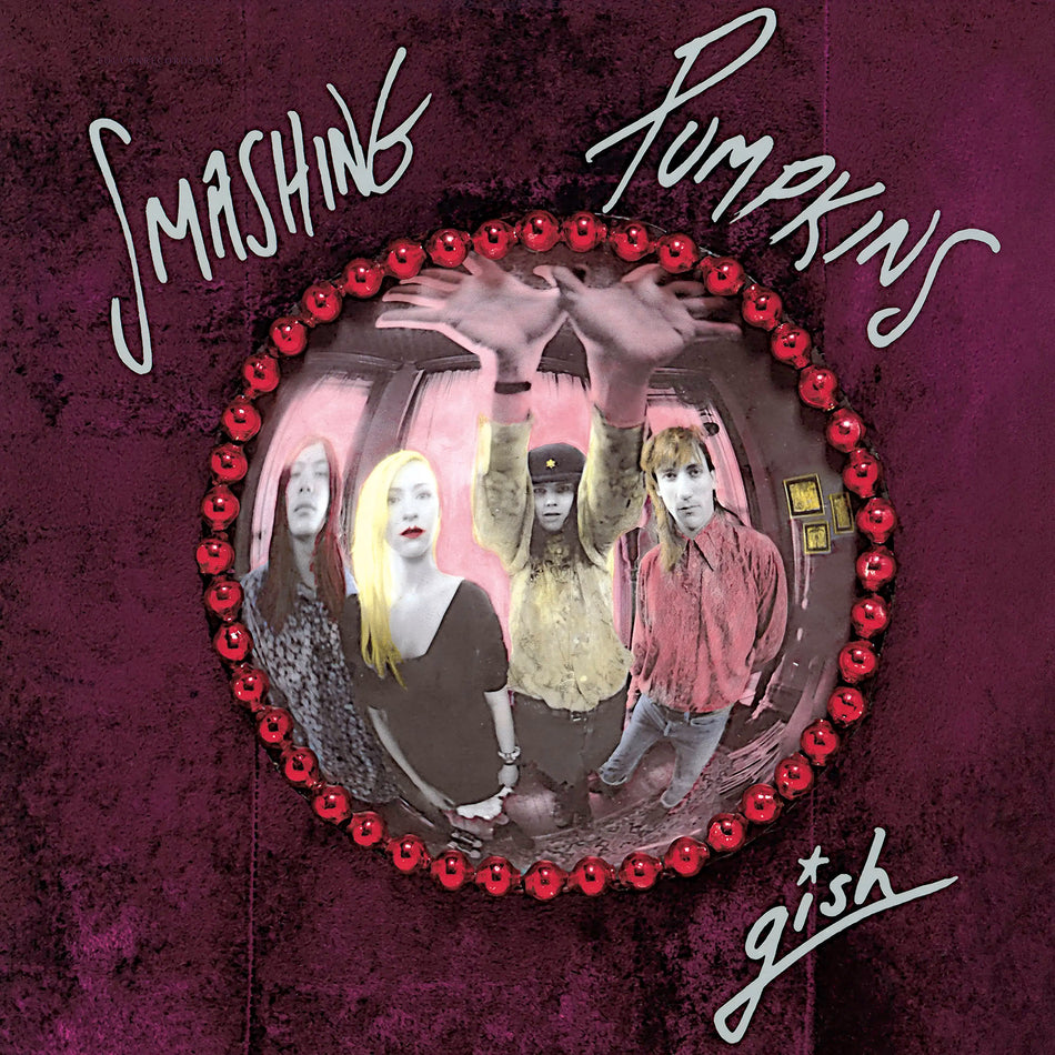 The Smashing Pumpkins Gish album cover for the RSD Essential 180g gray swirl pink purple splatter vinyl LP