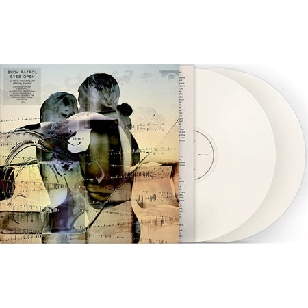 Snow Patrol Eyes Open packshot of 20th Anniversary Indie Exclusive cream colored 2LP with printed inner sleeves
