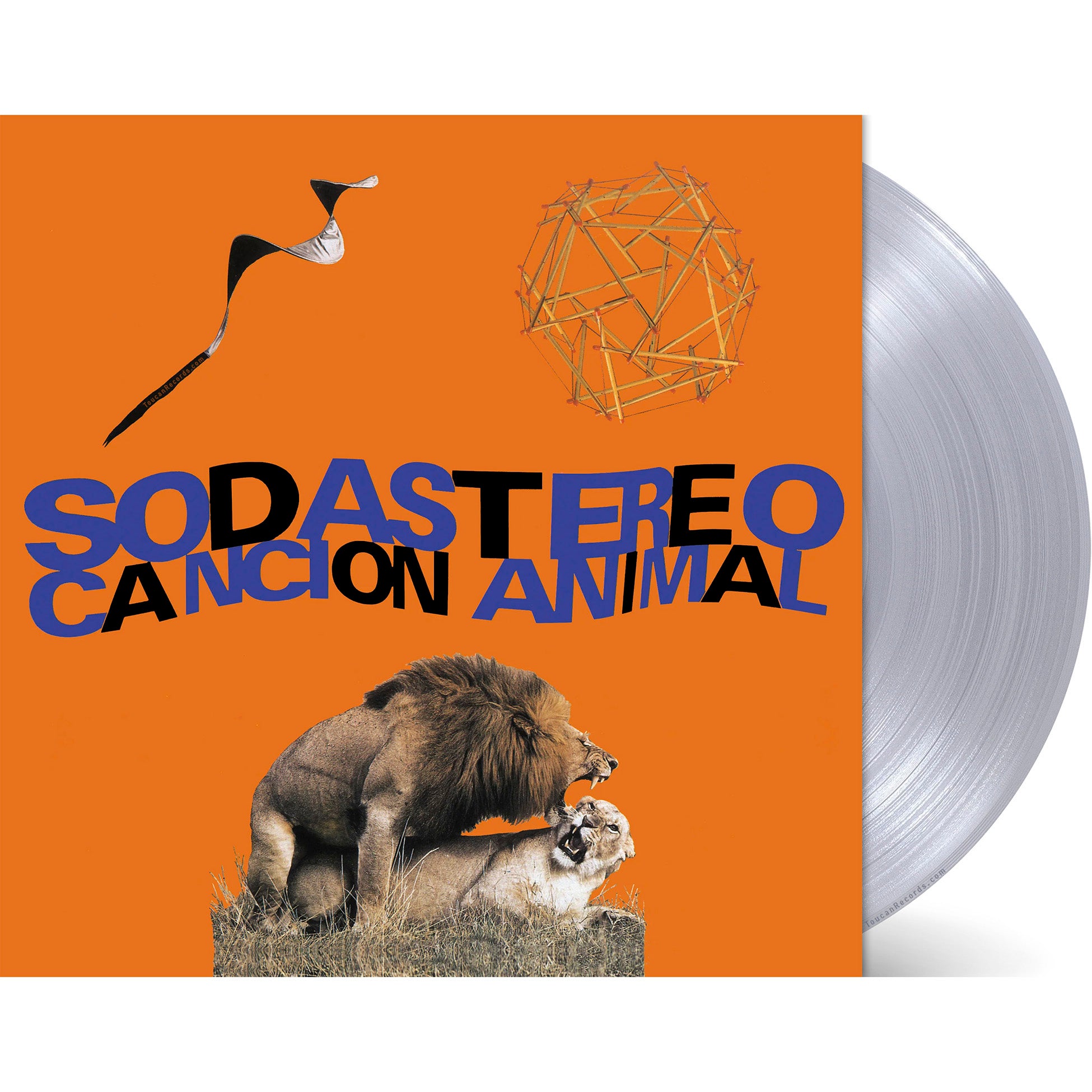 Soda Stereo Cancion Animal vinyl LP packshot at ToucanRecords.com numbered clear limited edition vinyl reissue