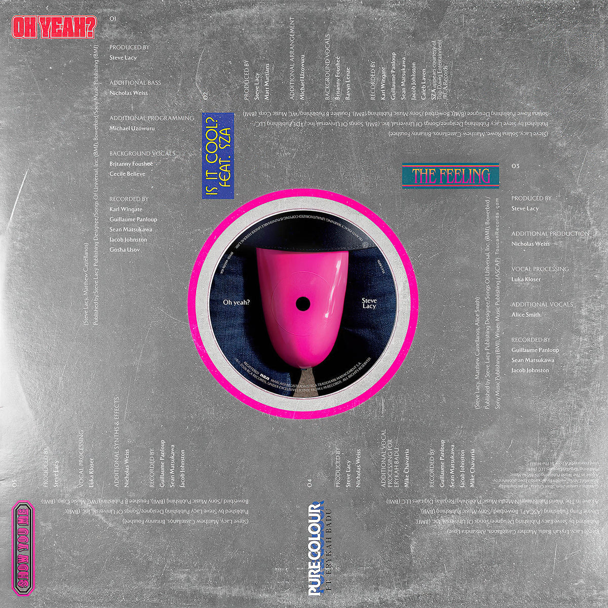 Steve Lacy Oh Yeah? limited edition inner sleeve side A for the alternative R&B vinyl LP available at ToucanRecords.com