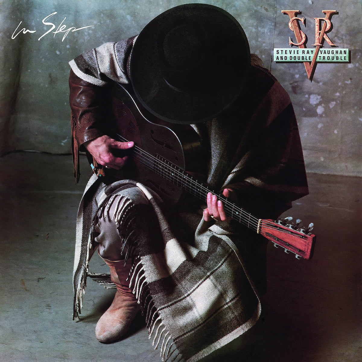 Stevie Ray Vaughan In Step album cover art, 180g import LP. This vinyl record is pressed by Music On Vinyl. Available at ToucanRecords.com