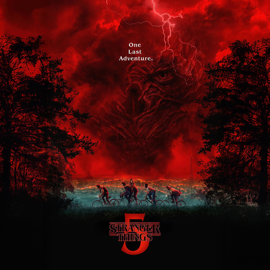 Stranger Things 5 soundtrack album cover, black vinyl LP, Emmy-winning Netflix series final season at ToucanRecords.com