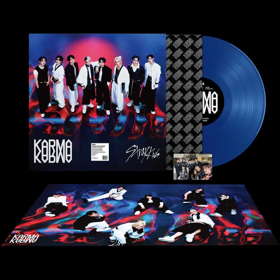 Stray Kids - KARMA packshot, clear sapphire blue pressing, poster and photocard, modern K-pop