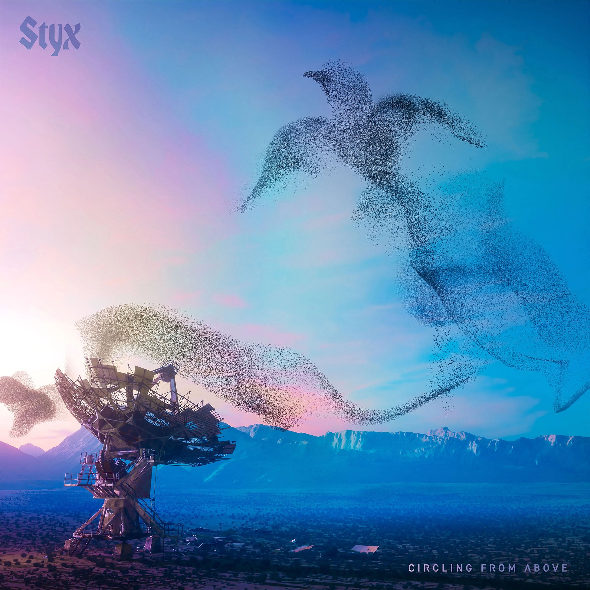 Styx - Circling From Above album cover, 180g black vinyl LP, gatefold jacket, 2025 studio album