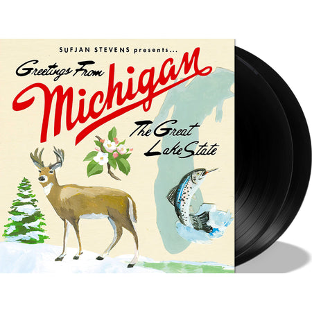 Packshot: Sufjan Stevens - Michigan vinyl LP packshot, double album indie folk pressing with gatefold jacket & 5 bonus tracks