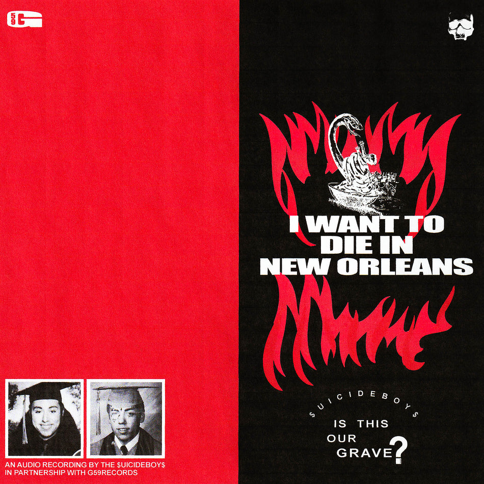 $uicideboy$ - I Want To Die In New Orleans album cover, silver vinyl LP, limited edition from ToucanRecords.com