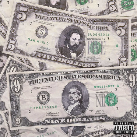 suicideboys, $uicideboy$, new world depression, coke bottle clear, coke bottle green, vinyl, money cover, album cover, album art, vinyl, cover, cover art,