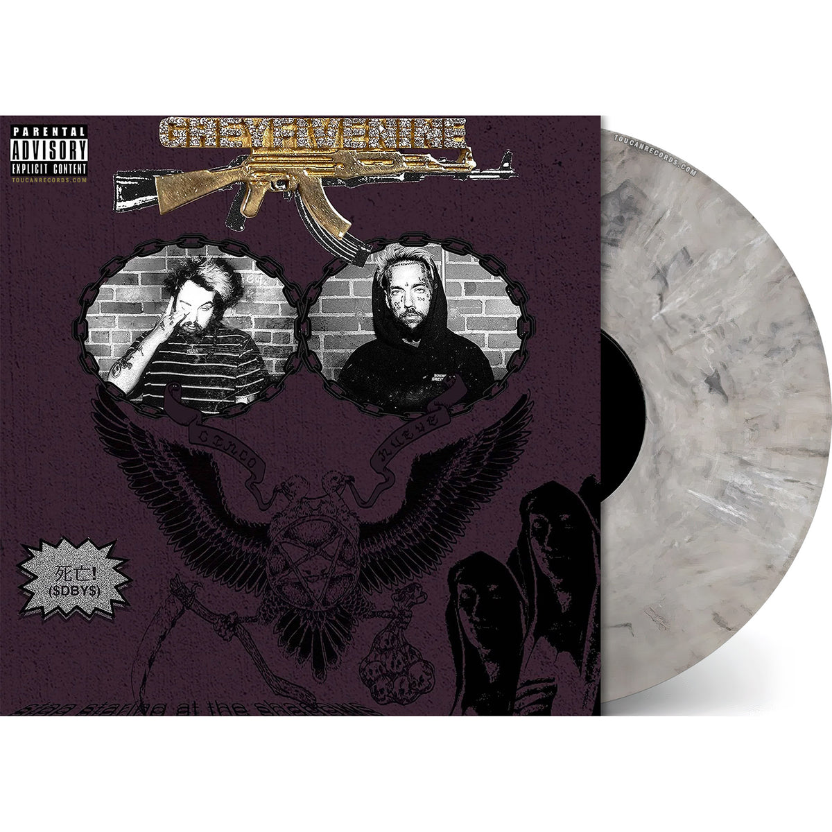 $uicideboy$ - Stop Staring At The Shadows packshot of the limited Ghost Gray vinyl LP available at ToucanRecords.com.