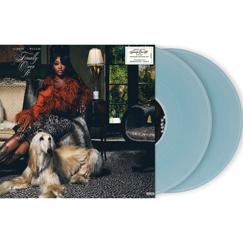 Summer Walker - Finally Over It packshot, translucent light blue vinyl 2LP pressing, contemporary R&B & soul genres