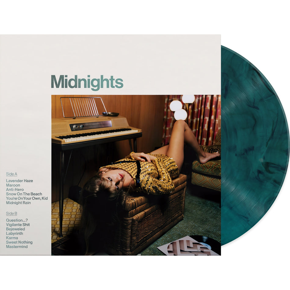 Taylor Swift, Midnights, Jade Green, Colored Vinyl, jade, lavender haze, anti-hero, cover, album, vinyl, green vinyl, packshot