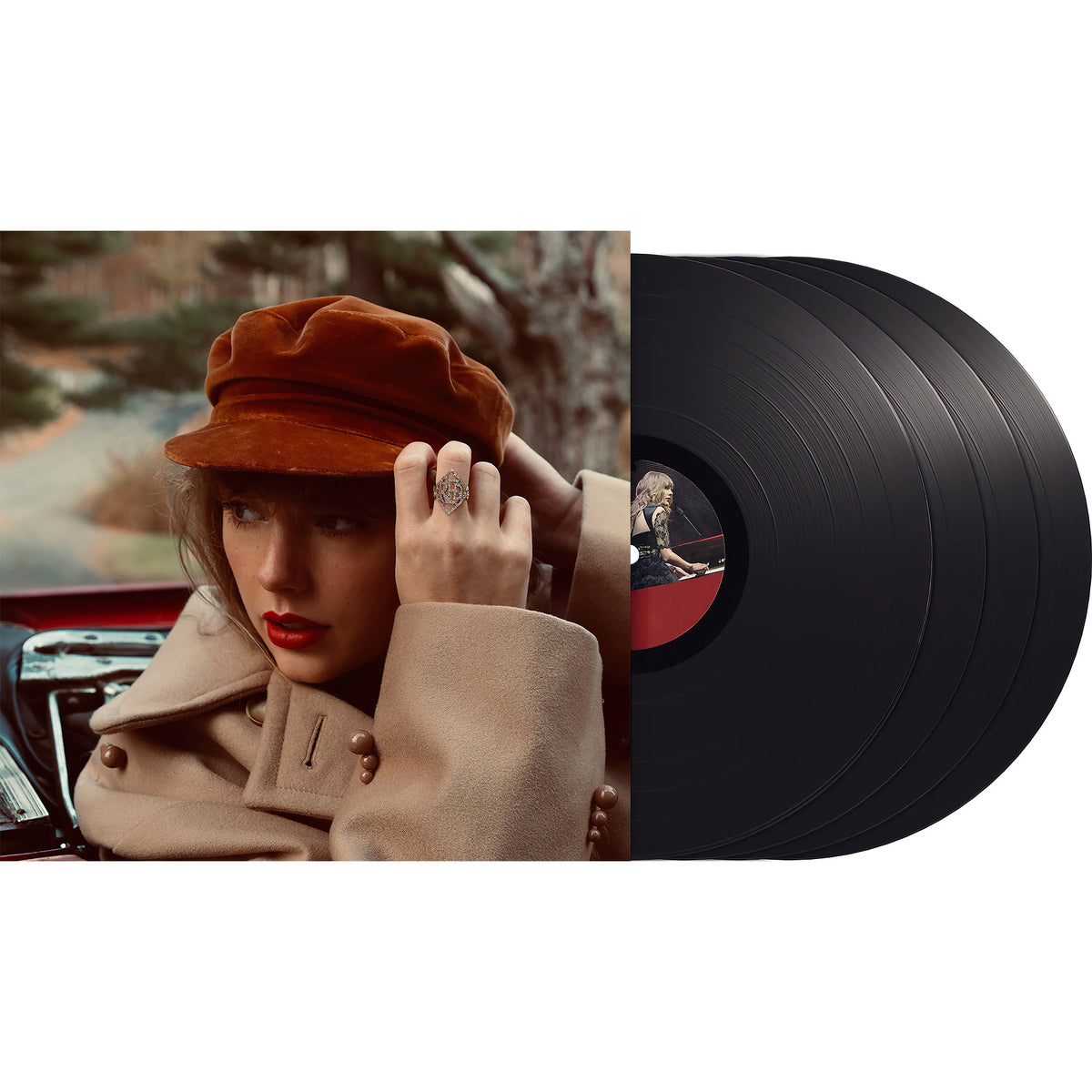 Taylor Swift, Red, Taylor's Version, 4 LP, 45 RPM, Black Vinyl, cover, album, vinyl, red taylor's version, packshot