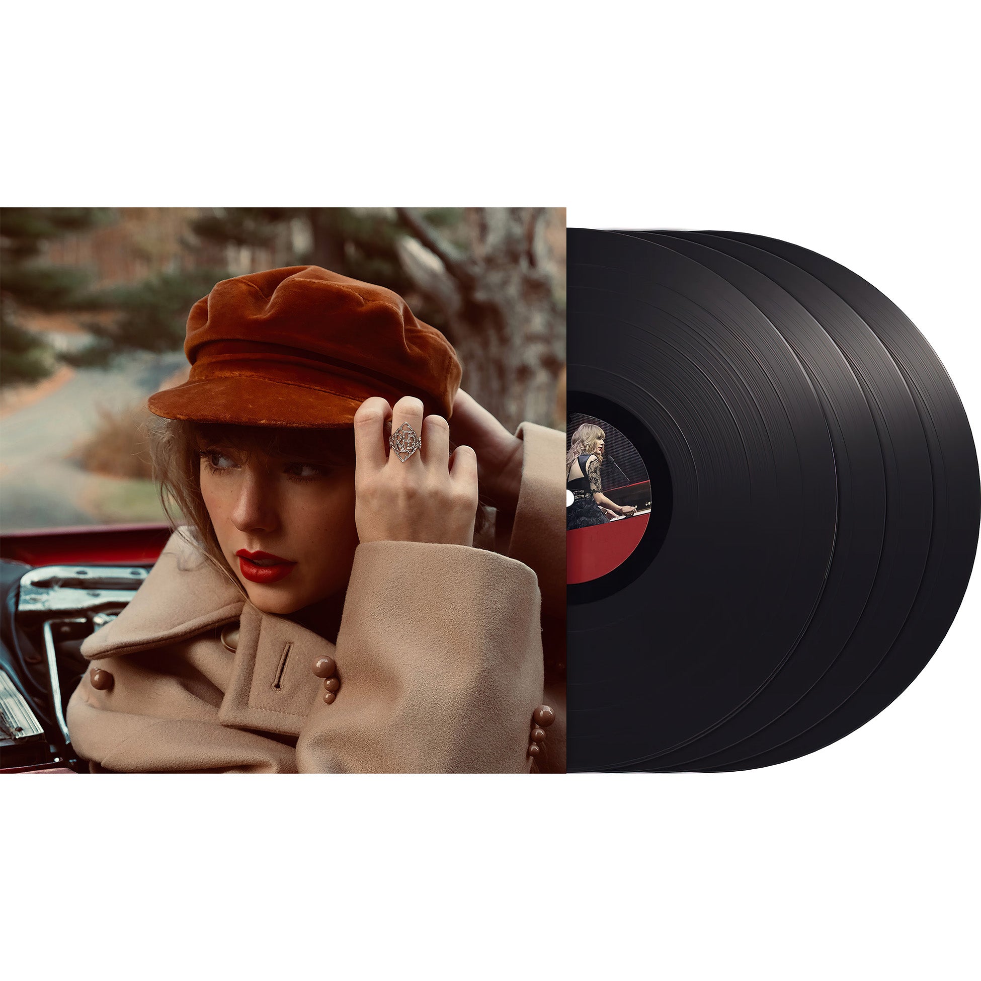 Taylor Swift, Red, Taylor's Version, 4 LP, 45 RPM, Black Vinyl, cover, album, vinyl, red taylor's version, packshot