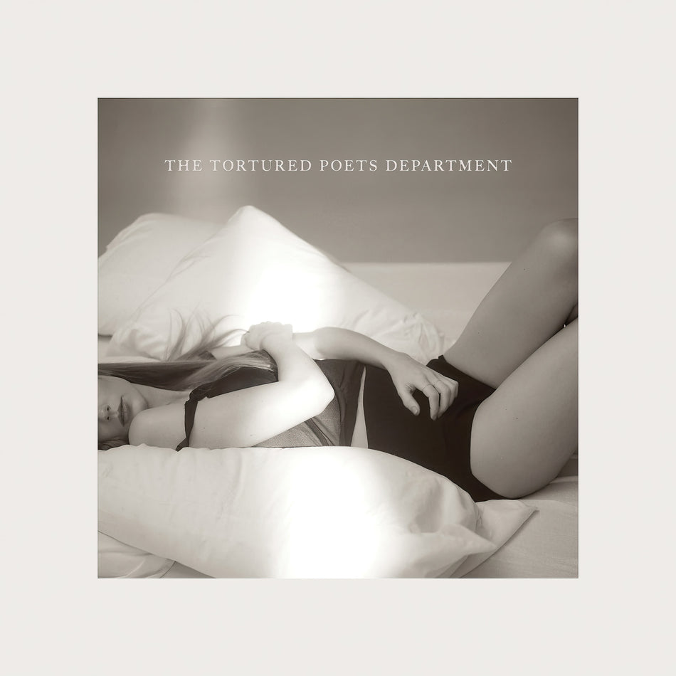 Taylor Swift - The Tortured Poets Department album cover, 2 ghosted white vinyl LPs, 2024 pop release